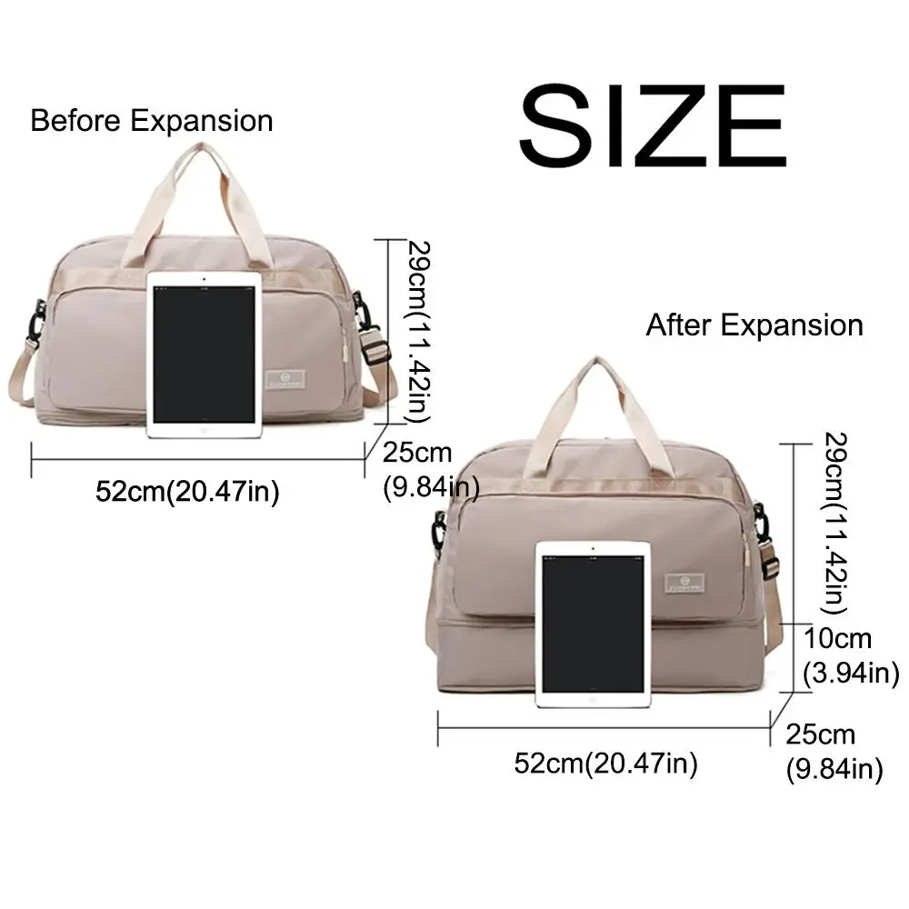 Bolsa de viaje expandible, bandolera, impermeable, bolsa de equipaje de viaje, gran capacidad, duradera, bolso de hombro para gimnasio, accesorios deportivos - imagen 4