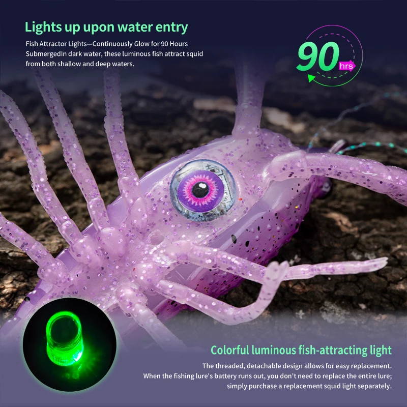 Señuelo Egi luminoso de hundimiento lento para calamares y pulpos - imagen 2