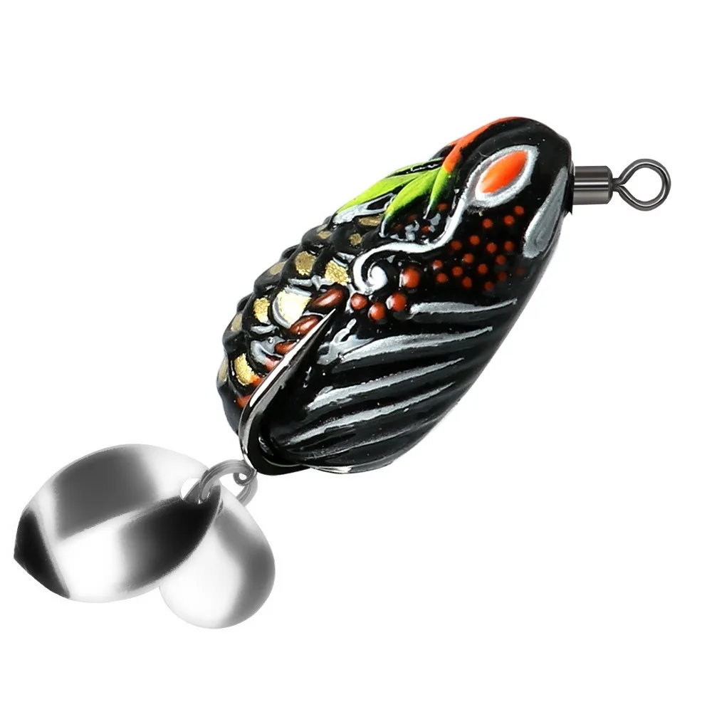 Señuelo de pesca de 3,5 cm, cuchara de Metal, 5,7g, Mini señuelo suave, Material suave, diseño Wobbler, señuelo de rana suave, pesca en agua dulce