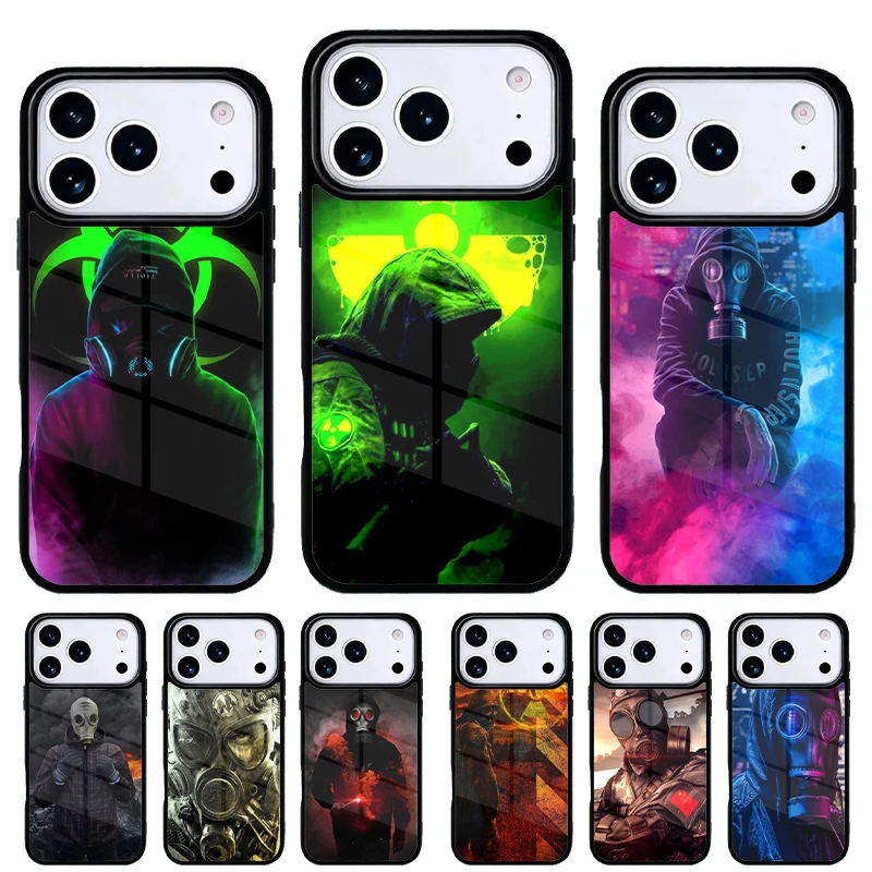 iPhone 17/16/15 Funda con diseño Máscara Nuclear - Carcasa trasera