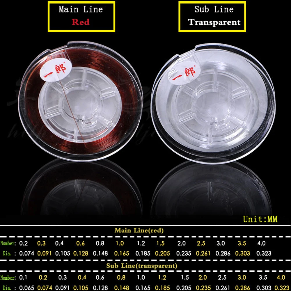 Líneas de pesca de nailon japonés, juego de sublínea principal, 50M, líneas de pesca para barcos, súper tracción, pesca en hielo de mar importada en roca, sin enrollar