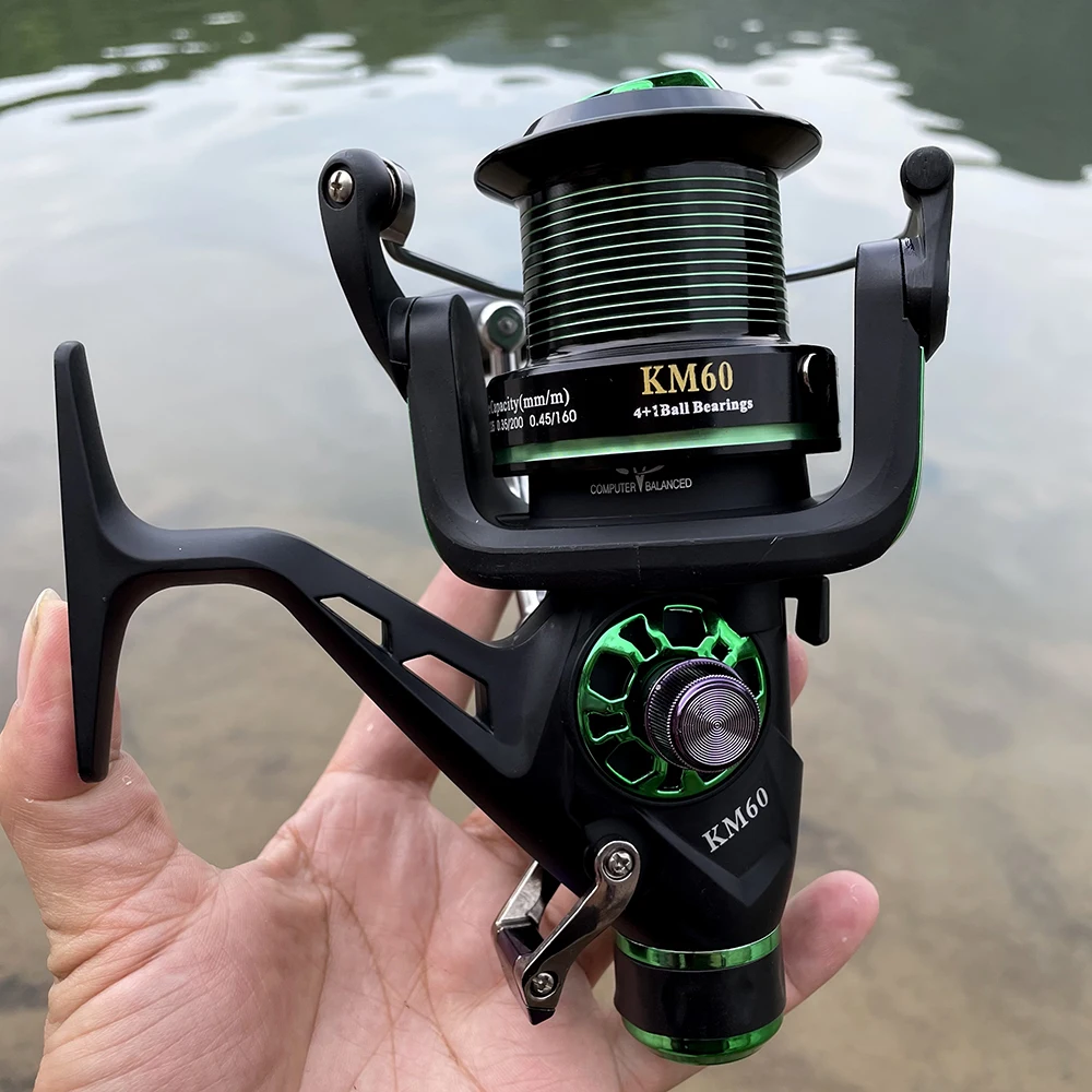 GHOTDA-carrete de pesca de caña larga, rueda giratoria KM5000 KM6000, copa de boca oblicua - imagen 5