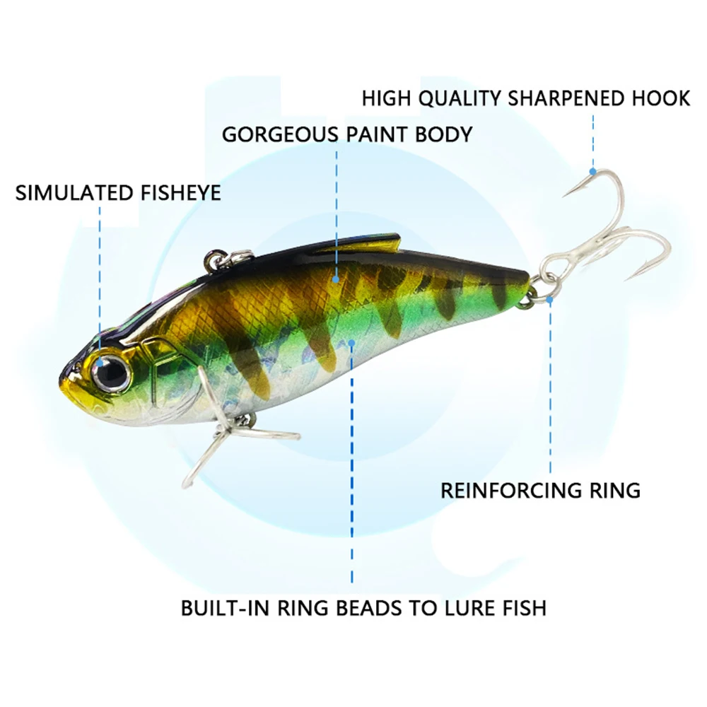 7,5 cm 14,5g Señuelos de pesca hundimiento VIB Wobbler vibración de fundición larga cebo duro Artificial accesorios de pesca trucha lubina VIBE133 - imagen 5