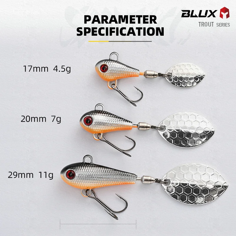 Señuelo de pesca BLUX SPINTAIL 4,5g 7g 11g Mag Tail Spinner Shad Metal Vib Casting Shore Jig cebo hoja de cobre cuchara lubina de agua dulce - imagen 2