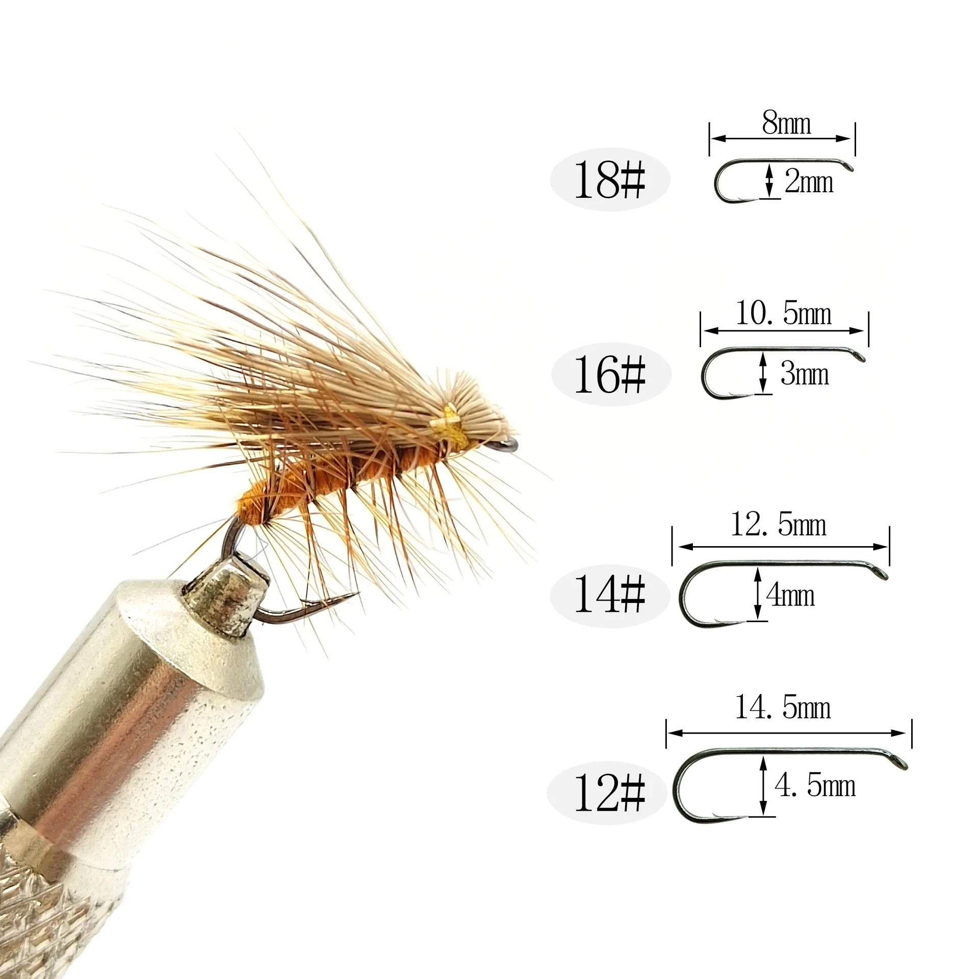 Mosca seca Caddis pelo de alce – Clásica para trucha y lubina - imagen 5