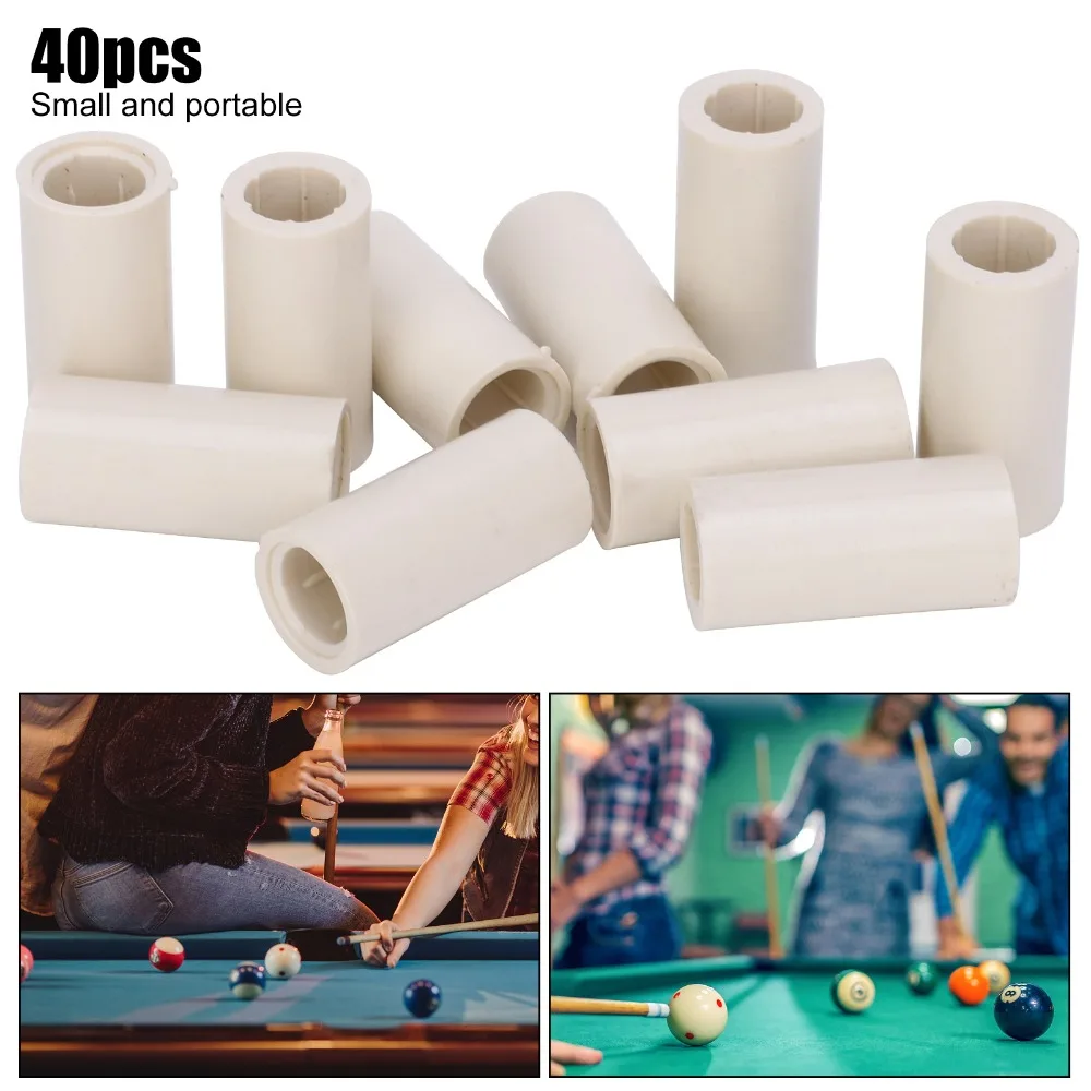 40 Uds casquillos para tacos de billar de fibra blanca 1IN 0.8IN casquillos para tacos de billar 0.5IN 12mm de diámetro exterior casquillos para tacos - imagen 5