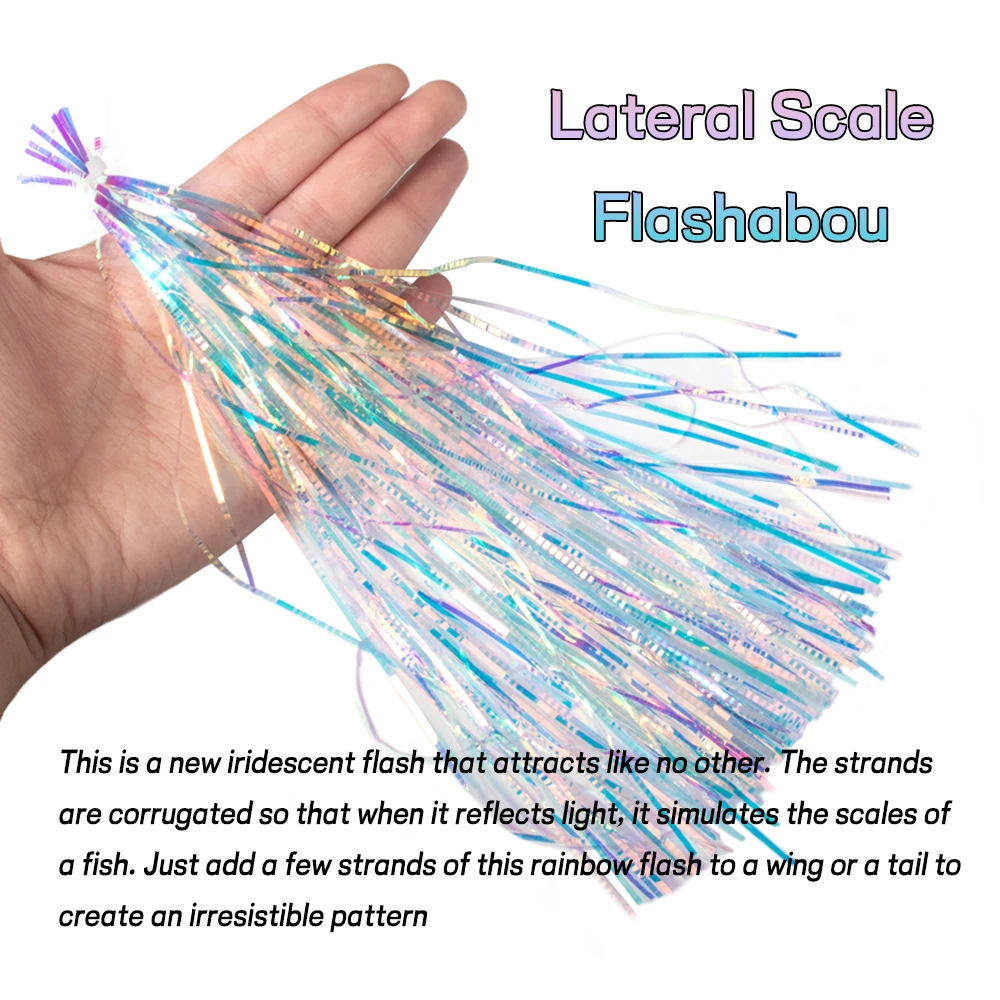 ICERIO-señuelo de pesca de lubina con escala Lateral, hebras de Flashbou, cebo giratorio de cola de gallo de agua salada, materiales de atado de moscas - imagen 2