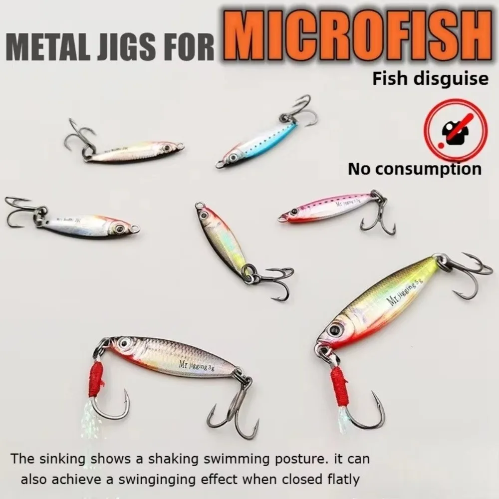 Placa de hierro cebo de tamaño Micro 1,5g peso Mini tamaño 3D Mini VIB señuelo diseño 3D Material metálico Micro señuelos de pesca con lentejuelas - imagen 4