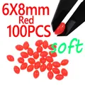 6X8mm Red 100pcs