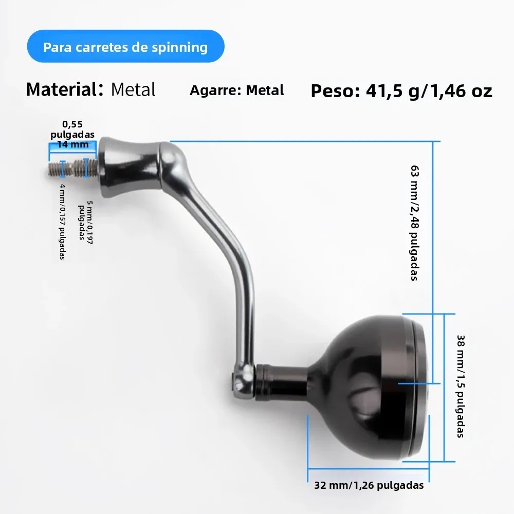 Manivela aluminio Huidiao CNC carrete de pesca – Brazo oscilante - imagen 2