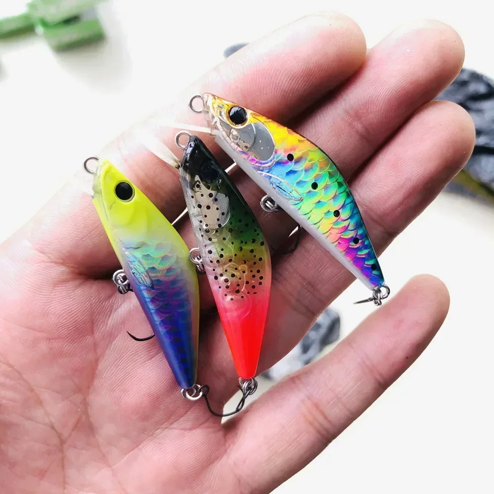 GREENSPIDER 50mm 3,4g Mini Señuelos de Pesca de pececillo que se hunden Jerkbaits Peche cebo Artificial Wobbler señuelo para pesca de carpa lubina y trucha - imagen 5