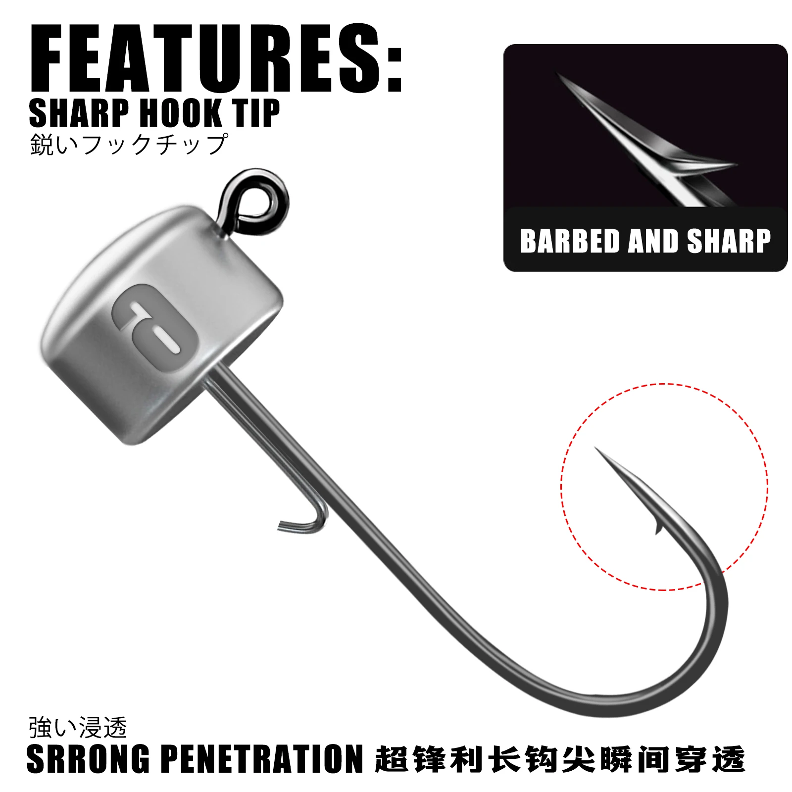 SAMOLLA-anzuelo de cabeza de Plomo fundido a presión, pesca de raíz reforzada 3 veces para evitar colgar objetos pequeños en la parte inferior, - imagen 5