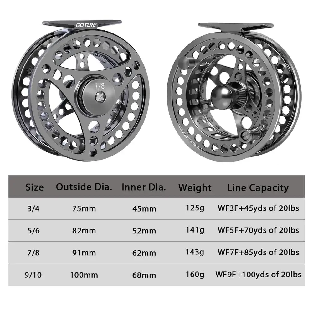 Goture Carrete de pesca con mosca CNC para lucio y trucha grande - imagen 4