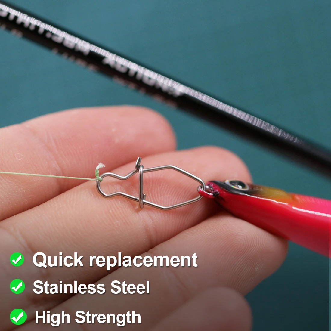 FishTrip mosquetón de pesca a presión de diamante, conector a presión de acero inoxidable, aparejos de Terminal de cambio rápido - imagen 5