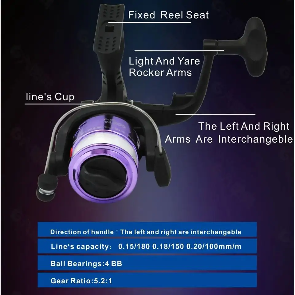 Combo de carrete de caña de pescar en hielo, caña de invierno de fibra de carbono de 68cm y relación de engranaje 5,2: 1, carrete giratorio, accesorios para anzuelos y Señuelos de Pesca - imagen 3