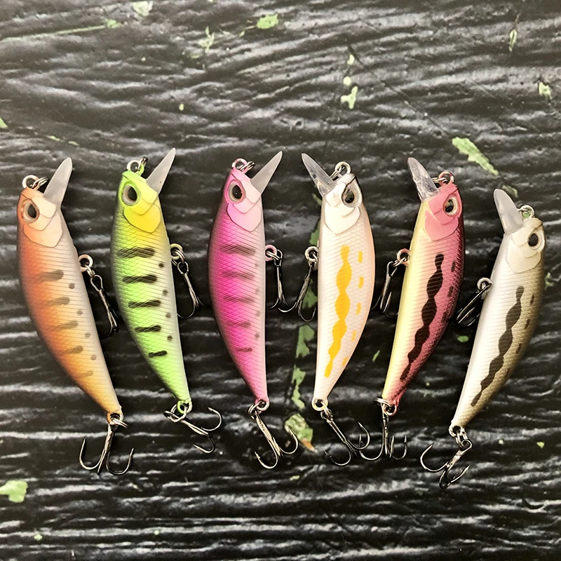 Mini Señuelos de Pesca de pececillo que se hunden, cebos artificiales para lubina, Lucio, carpa, agua dulce, Jerkbait, Swimbait, equipo de pesca, 50mm, 4,6g - imagen 4