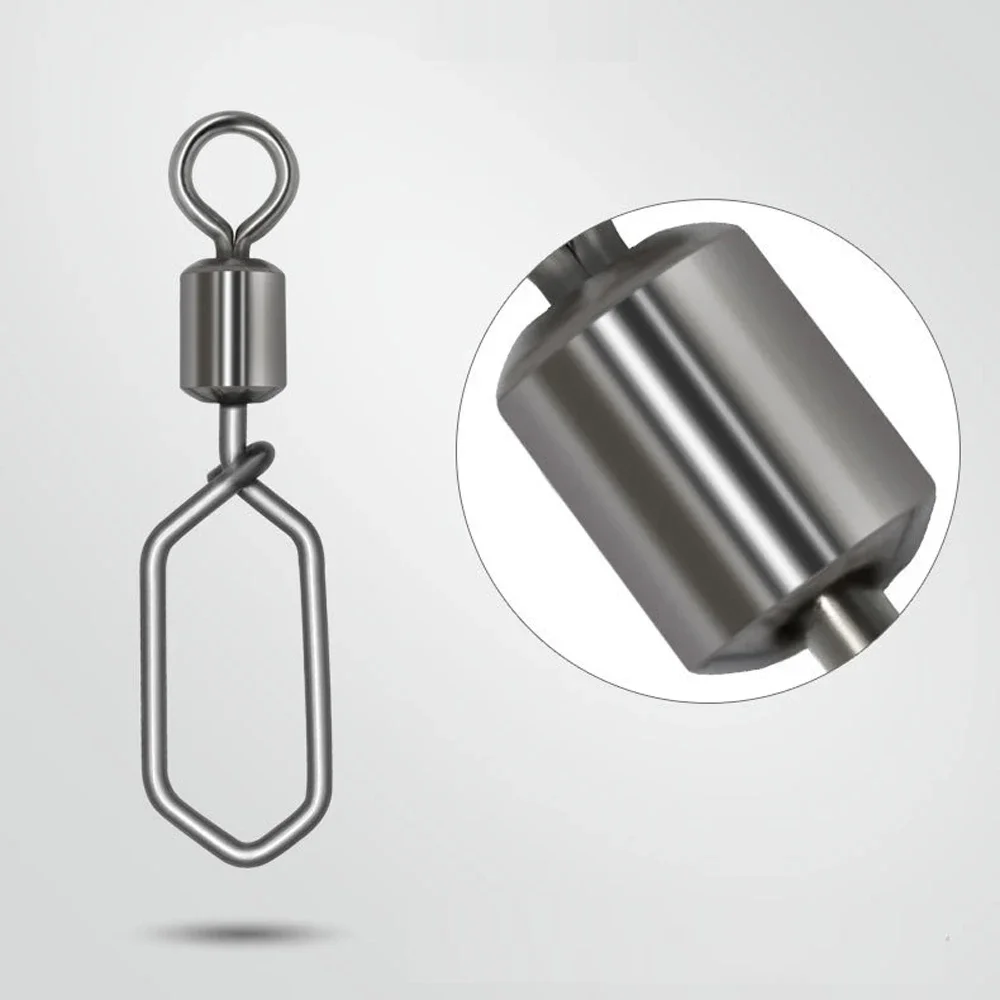 10 ~ 60 uds. Giratorios de pesca con gancho a presión, barril rodante de pesca de acero inoxidable, conector de señuelo de pesca giratorio, broche de enclavamiento - imagen 3