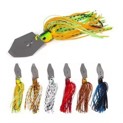 6 uds/lote Señuelos de Pesca artificiales 1 Uds 10cm11g Chatterbait Spinner cebo hoja Jig bailarina Buzzbait Wobbler accesorios de pesca