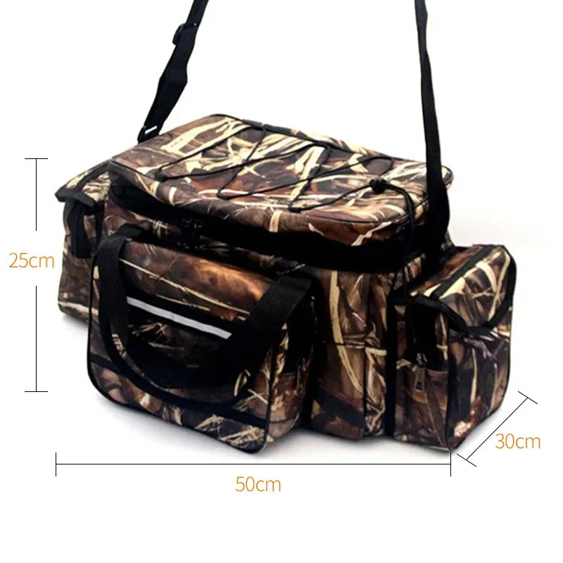 Bolsa de pesca impermeable de nailon, aparejos de pesca multiusos de gran capacidad, bolsos de hombro impermeables de dos capas para exteriores - imagen 2