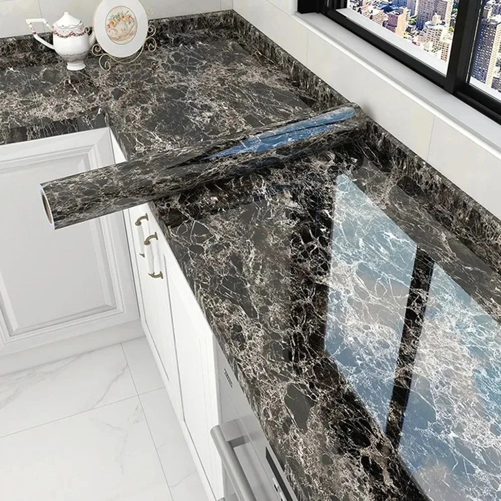 1 rollo de pegatinas de pared extra gruesas, autoadhesivas, extraíbles, 40cm, adecuadas para cocina, mármol resistente al aceite e impermeable - imagen 5