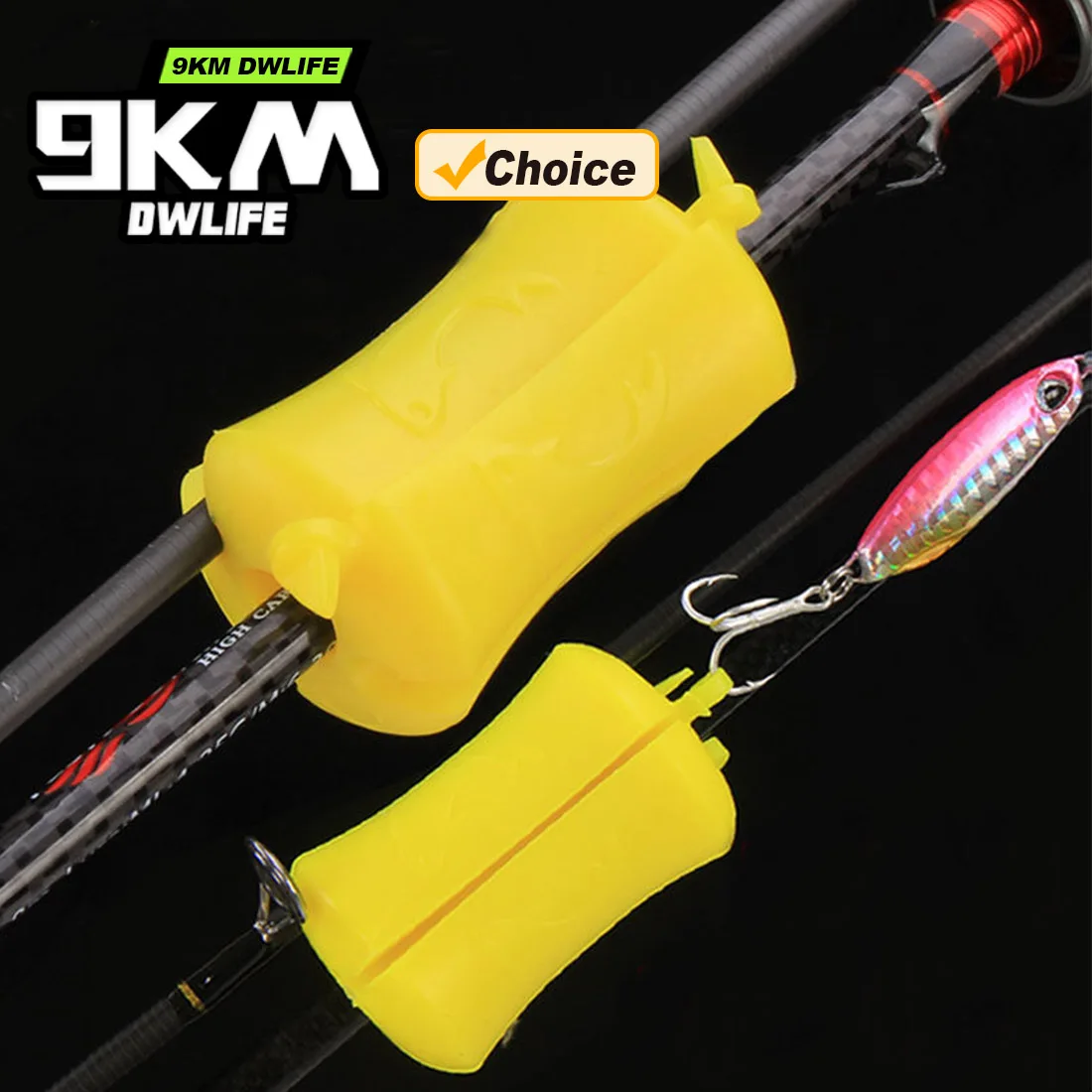 Clip Caña 9KM con Bola Fija – Silicona Reutilizable Pesca