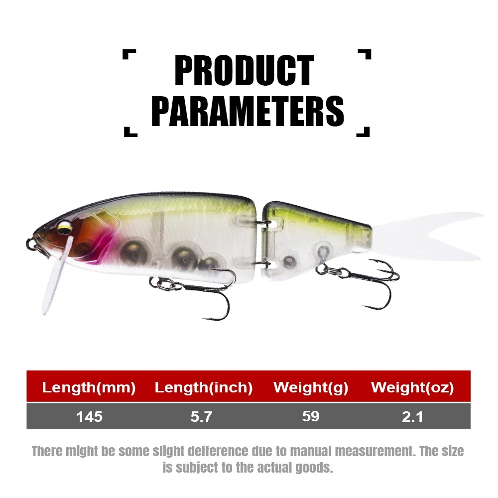 THORFORCE-señuelo de pesca Minnow, 145MM/59G, Swimbait duro Artificial, Wobblers multiarticulados grandes, aparejos de pesca de trucha y Lucio - imagen 3