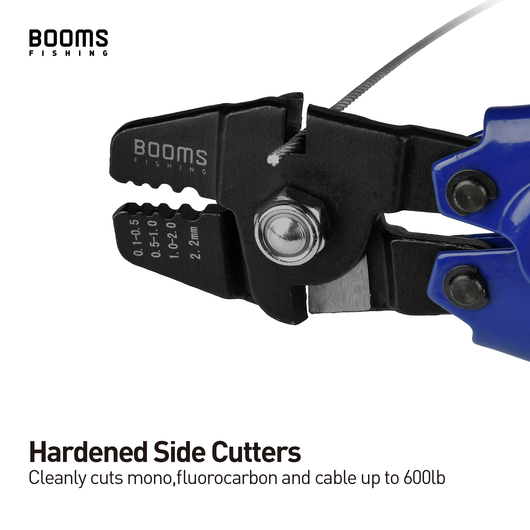 Booms Fishing CP1, alicates de prensado de pesca multifunción, juego de herramientas con mango de goma, herramientas de prensado de pesca con Kits de manguitos de engarzado - imagen 4