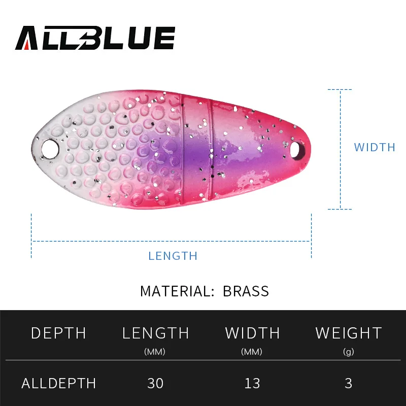 BLUX-señuelo de pesca 3g, Mini cuchara de Metal, área de trucha, cebo de cobre y latón colorido, aparejos de corriente de agua dulce para Chub, perca, salmón - imagen 5