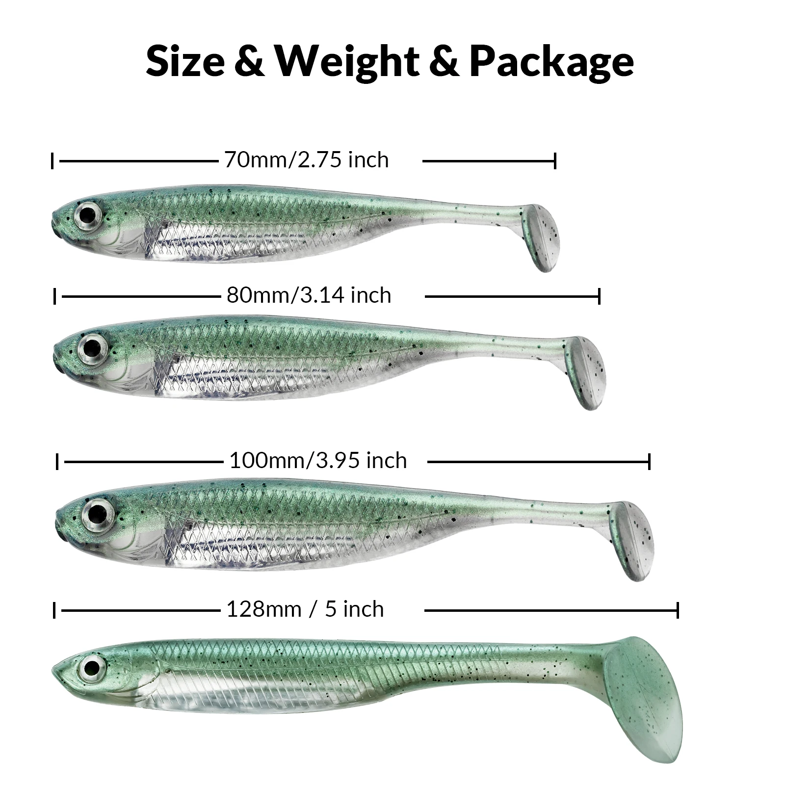 THKFISH Swimbait con cola de paleta – Señuelo blando para agua dulce - imagen 4