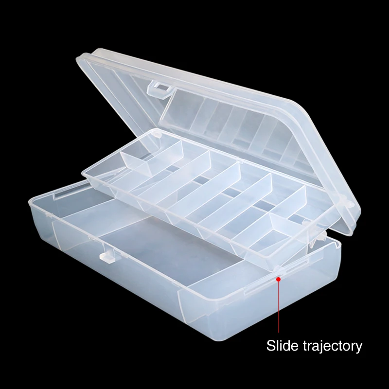 Caja de aparejos de pesca multifunción, organizador de almacenamiento de plástico de doble capa, cajas de cebo con gancho, accesorios de pescador, caja de herramientas para carpa - imagen 5