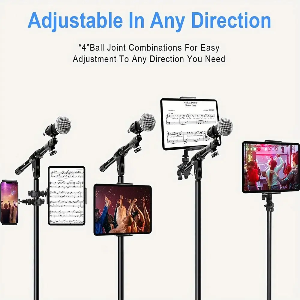 Nuevo soporte giratorio de 360 grados para tableta, soporte ajustable para teléfono con rosca 1/4, soporte giratorio Universal para Podcasting