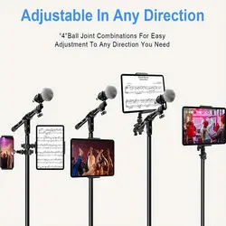 Nuevo soporte giratorio de 360 grados para tableta, soporte ajustable para teléfono con rosca 1/4, soporte giratorio Universal para Podcasting