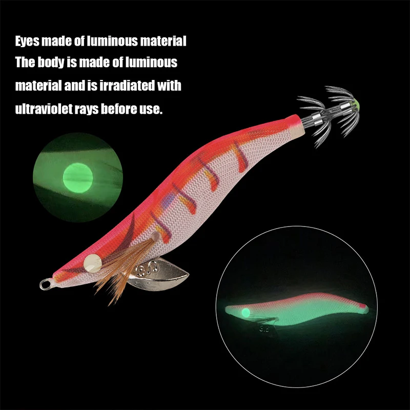 FSDZSO-Cebo de calamar 2,5 #3,0 #3,5 #, anzuelo de calamar, señuelos de camarón de madera, cebo de sepia realista, cebo de pulpo de silicona - imagen 3