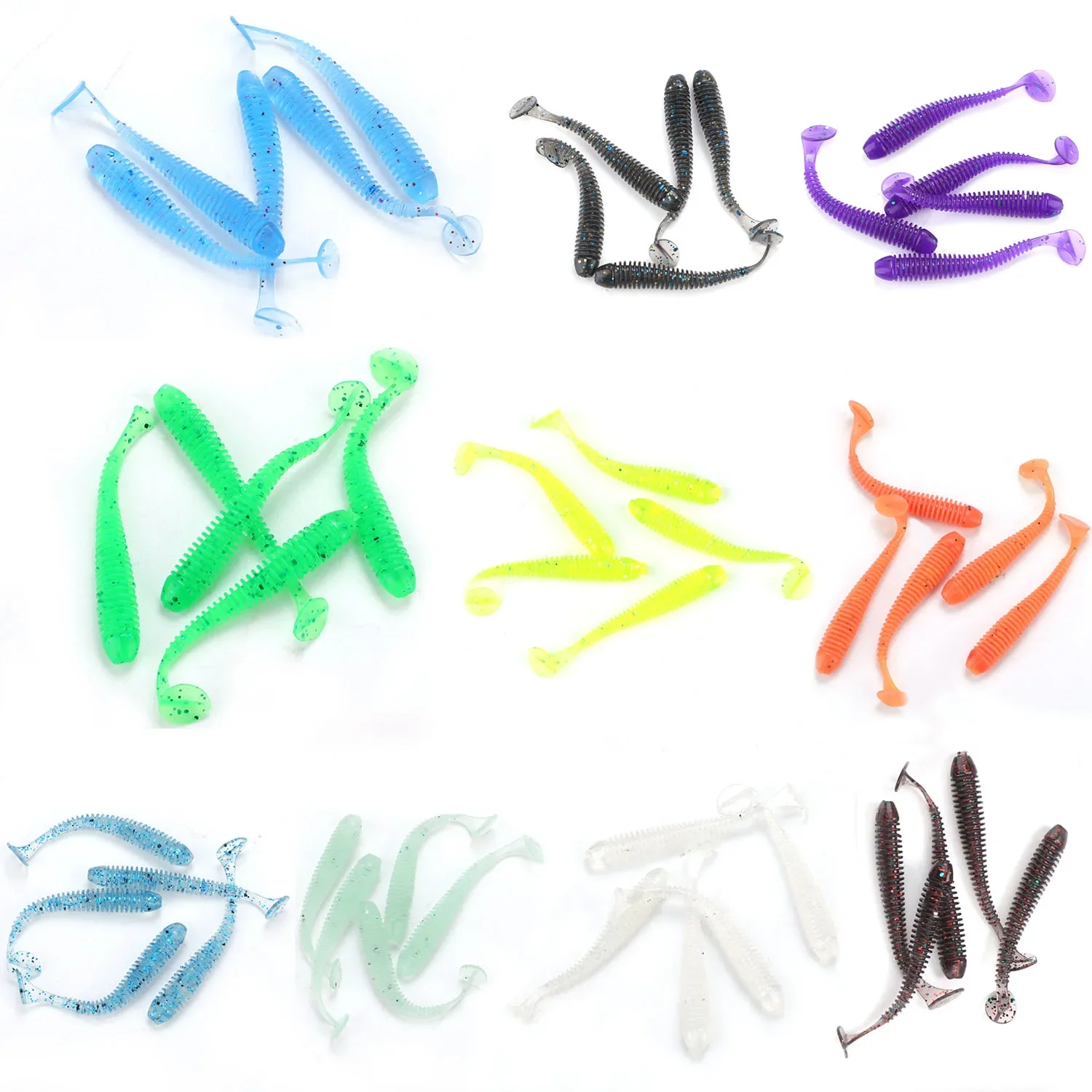 Sougayilang 5 uds/10 Uds señuelo suave 5cm 0,6g cebos artificiales realistas Wobblers señuelos blandos carpa pesca de silicona cebos blandos - imagen 2