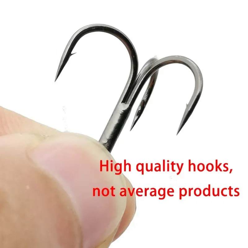 OUTKIT 5 unids/caja 3x fortalecer gemelos súper fuertes aleación de acero señuelo afilado anzuelo triple 6 #   8 #   10 #   12 #   Caja de pesca con anzuelo para aparejos de pesca - imagen 3