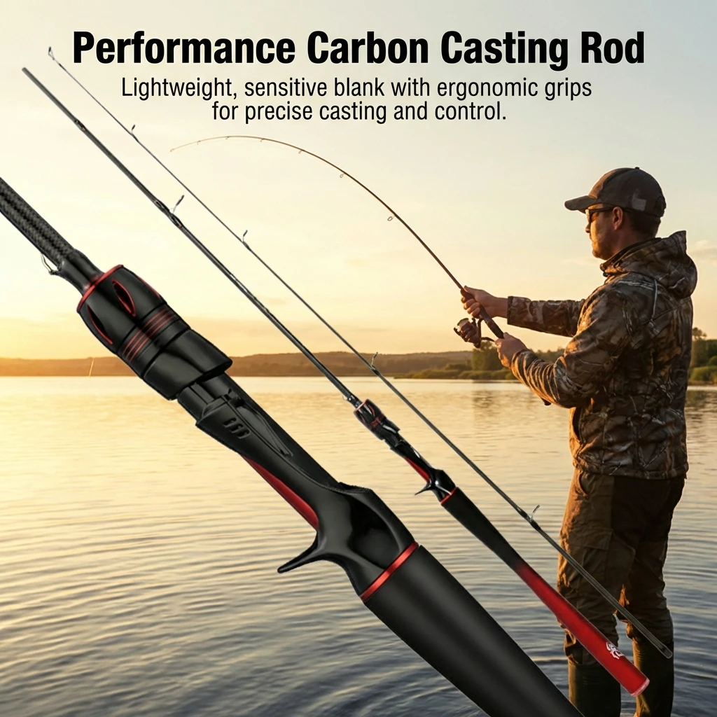 Caña carbono 1.8m doble punta para pesca en río y lago - imagen 4