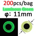 200pcs 11mm Green