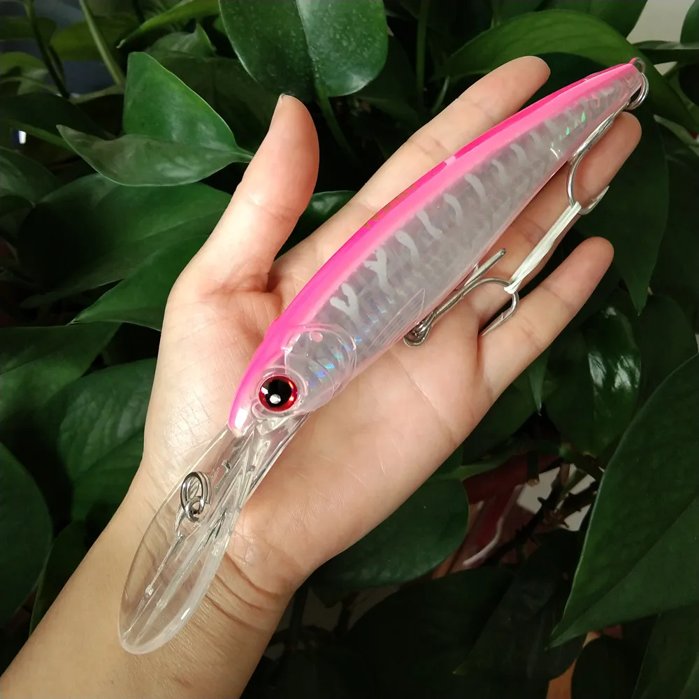 4 Uds 12cm 32g juego grande pececillo pesado cebo de pesca de curricán buceo profundo trucha de agua de mar Isca pececillo Artificial Wobbler cebo duro - imagen 2