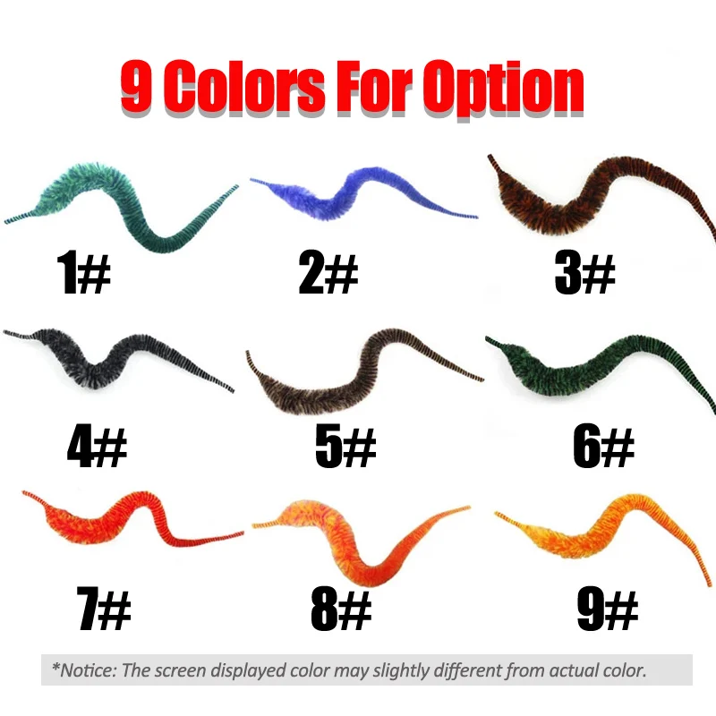 9 uds/10 Uds Bicolor Magnum Dragon Tail Wiggle Tails Pike Streamer de agua salada cabeza de acero Material de atado de moscas doble Color tamaño L - imagen 5