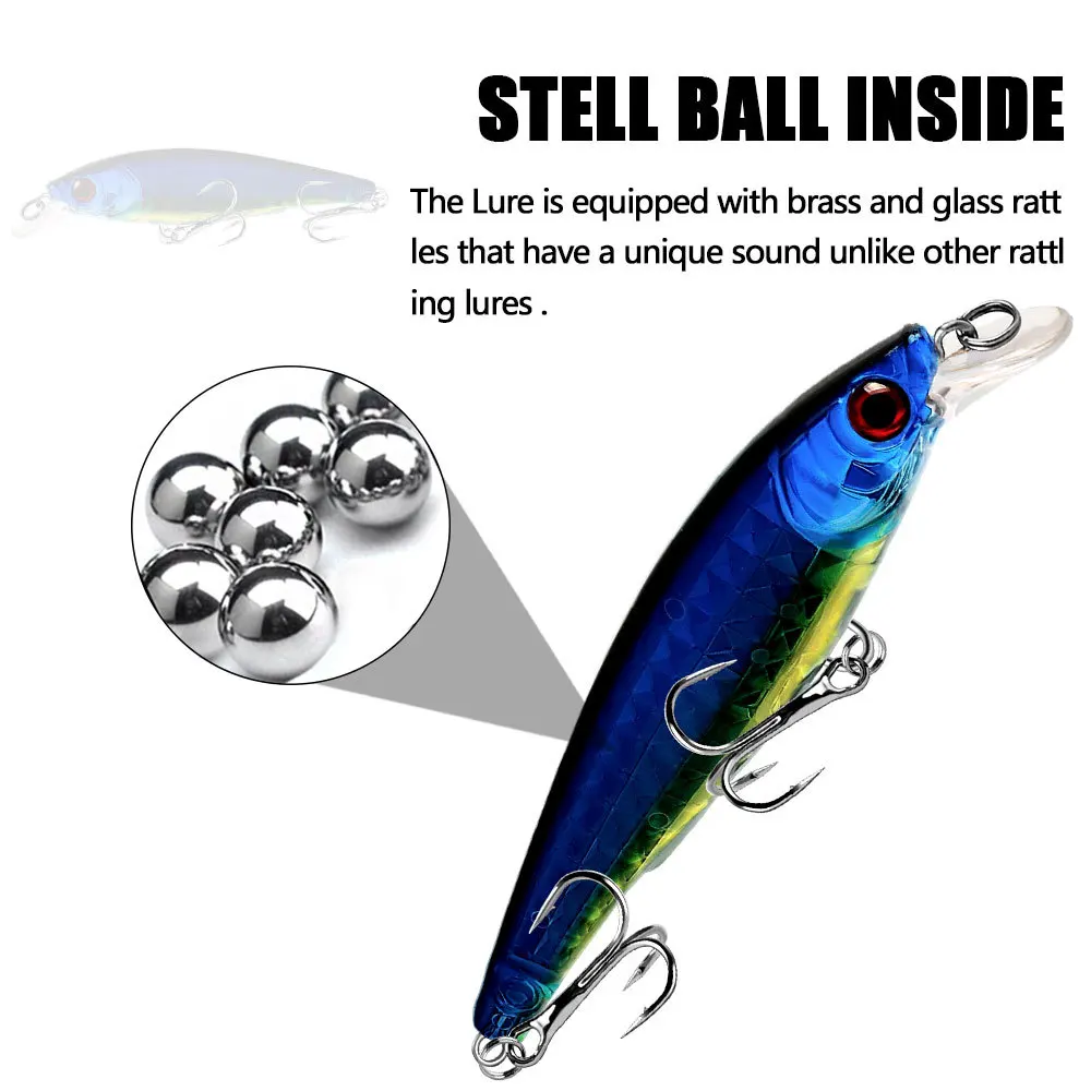 Señuelos de pesca flotantes de pececillo, 90mm, 9g, Wobblers de fundición larga para lubina de agua dulce, Swimbait, cebo duro Artificial, aparejos Jerkbait - imagen 4