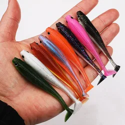 Swimbait de vinilo silicona cola en T para pesca de lubina y sábalo