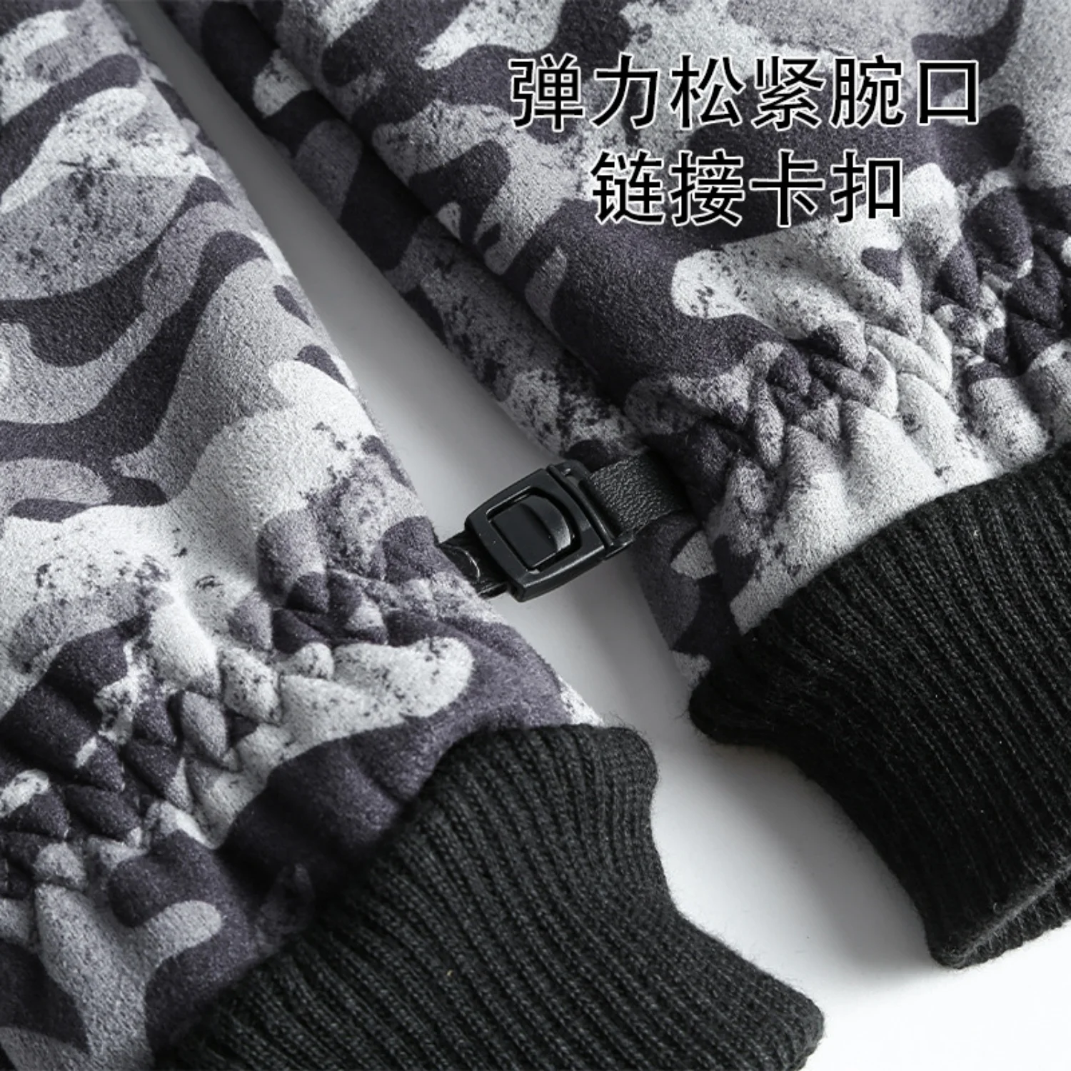 Guantes de ciclismo de invierno, guantes con pantalla táctil con diseño de camuflaje a la moda, manoplas cálidas con dedos completos para ciclismo, Camping, esquí y pesca - imagen 3