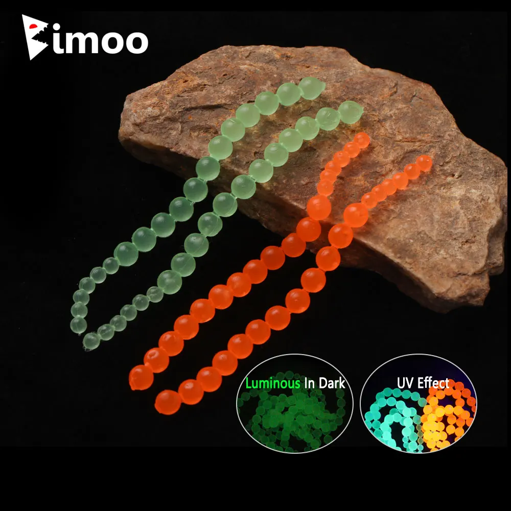 Bimoo-20 cuerdas de 3,5mm y 5,5mm, señuelo suave y realista, Material luminoso para atar moscas, huevos de pescado, Rojita de pescado, anzuelo triple, cebo de cabeza de acero - imagen 2