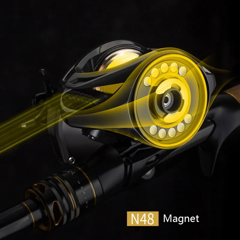 Carrete de pesca de mar Baitcast 6 + 1 BB cuerpo de carbono arrastre máximo 16kg señuelo agitar lente Baitcaster rueda carrete de Metal para agua dulce al aire libre - imagen 5