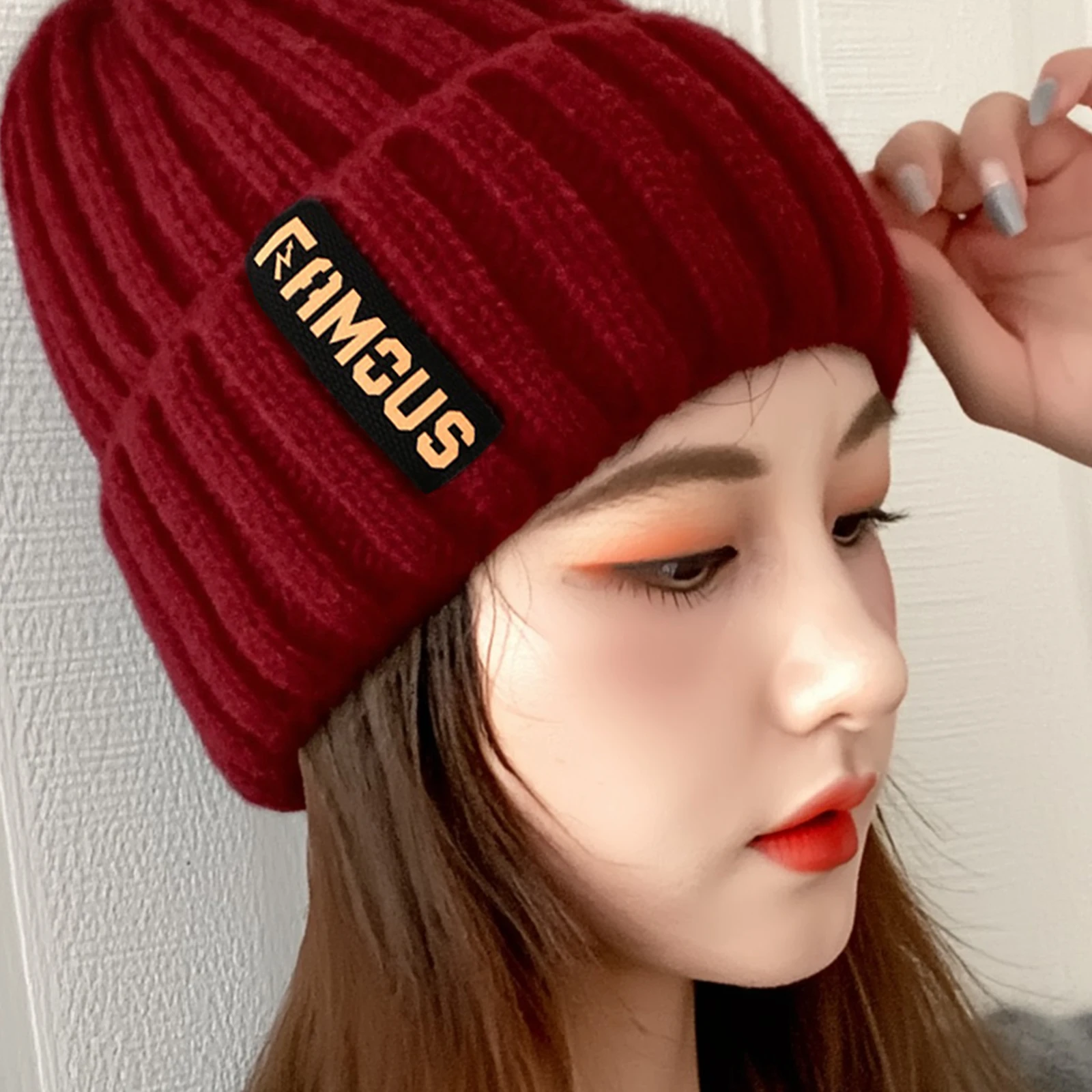 Gorro de punto a la moda para hombres y mujeres, gorro de lana grueso y cálido para ciclismo, montar, esquiar, acampar, viajar, gorros a prueba de viento 2025 - imagen 5