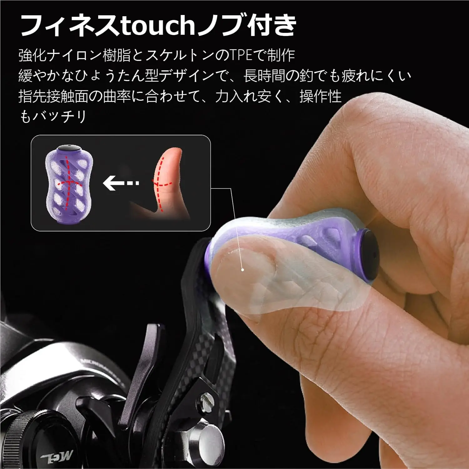 Gomexus mango de carrete de carbono 85mm 95mm Finesse para Shimano Bantam Metanium13Fishing Daiwa Steez Abu Garcia Okuma Baitcaster DC-S20 - imagen 4