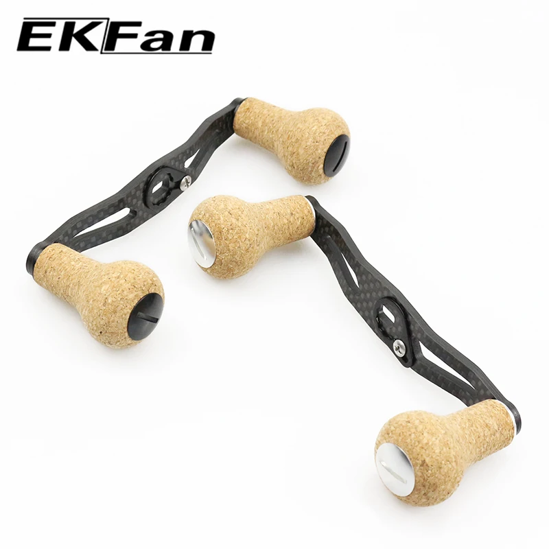 EKFAN-perillas de madera con mango de carbono, 105MM de longitud, agujeros de 8x5MM/7x4MM para carrete de pesca Dawa Shmno, manijas de rueda de fundición, piezas de bricolaje - imagen 5