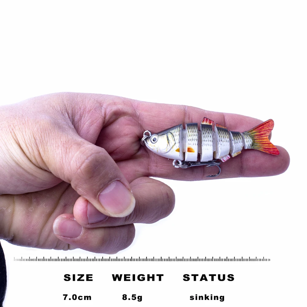 CCLTBA 6 Jointed Swimbait Sinking Wobblers Fishing Lures Crankbait for Pike Hard Artificial Baits Trout Bass Fishing Tackle Lure - imagen 5
