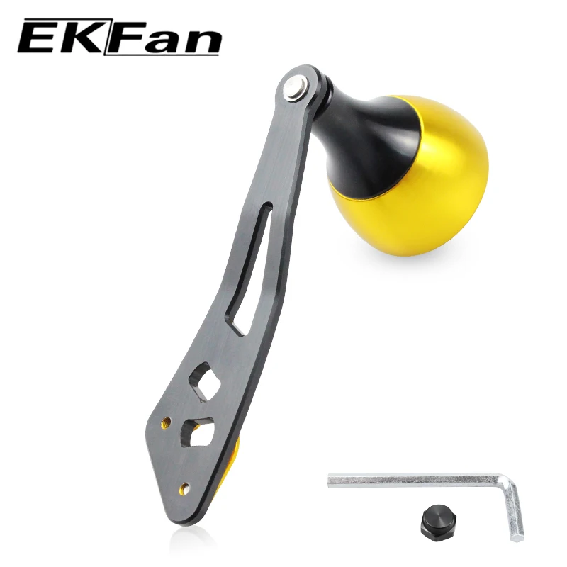 EKfan-mango de pesca de aleación de aluminio CNC Proces 95MM con perilla de Metal de 30MM, adecuado para Baitcasting DAI & SHI - imagen 5