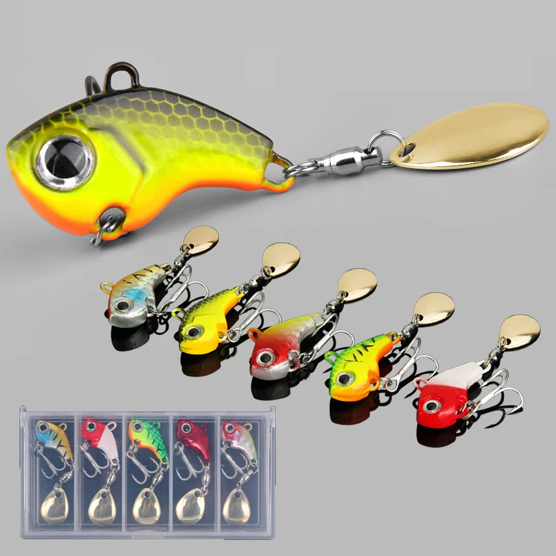 Cebo giratorio que se hunde, plantilla de Metal VIB Chatterbait, señuelo Vatalion de cola giratoria, 2cm, 7g, 2,5 cm, 14g, juego de Wobblers de cuchara para lubina de pesca